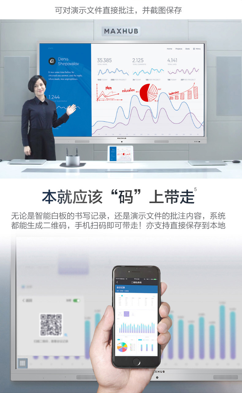 MAXHUB 會(huì)議平板 SC55MC 標(biāo)準(zhǔn)版55英寸 觸摸一體機(jī) 智能書寫 無線投影 遠(yuǎn)程會(huì)議 智能會(huì)議利器-京東